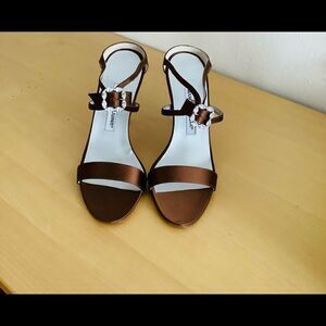 MANOLO BLAHNIK CHRYSTAL EMBELLISHED SLIDES  HEELS NWT